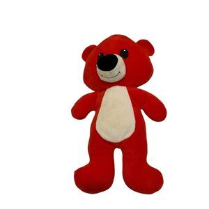 Six Flags Red Teddy Bear Plush 14" Stuffed Animal Toy Prize Big Eyes